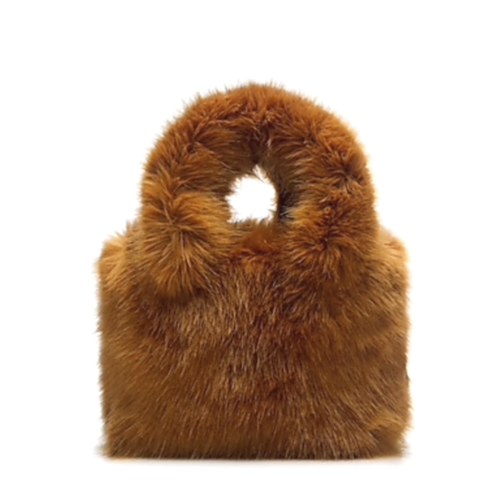 JCREW FAUX FUR HANDBAG NWT Never used